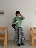 Nanko Puff Color Short Sleeve Crop Wool Knit