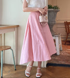 Effiang banding flare long skirt
