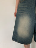Hamund Washing Denim Bermuda Pants