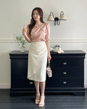 Natale Pin Tuck Shirring Wrap Skirt