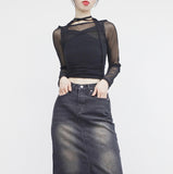 Pinia See-Through T-Shirt + Sleeveless Set