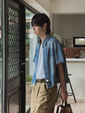 Cray Crop Short Sleeve Denim Shirt