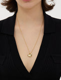 Pebble Heart Silver Necklace M