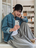 Mar Crop Cutting Denim Shirt