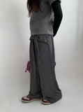 Samuni Stripe Banding Wrap Skirt Pants