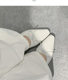 Ribbon Shirring Square To Flat Shoes