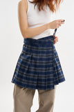 Tartan check frill wrap skirt