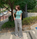 Slim Fit Plain Layered Slender Short Sleeve T-shirt