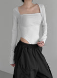 Ella Mix Square Neck Bodysuit Tee