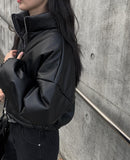 Jaki leather short padded jumper