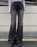 Tabi Black Denim Washing Bootcut Denim Pants