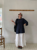 Hondas Nylon Ribbon Tiered Long Skirt