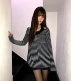 Bree Stripe Shirring Long Sleeve T-Shirt