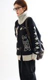 Rabbit knit zip-up sweater