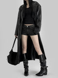 Pien leather long coat
