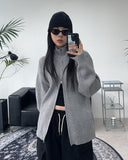 Renki Soft Ribbed Knit Zip-Up