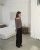 [MADE] Enze Vintage Antique Button Off Shoulder Long Sleeve T-Shirt