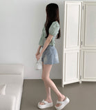 Vintage Washing Cutting Daily Denim Shorts