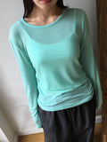 Mejini Color Tencel Basic Long Sleeve Tee