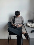 Summer Linen Ribbed Collar Knit