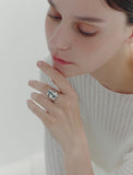 [Premium Plating] H Edition AB(W) Curve Wave Ring