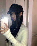 Rodan Angora round neck fur cardigan