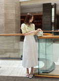 Jehenre Cut Flare A-Line Long Skirt