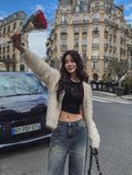 Ronnie Semi Crop Soft Fur Cardigan