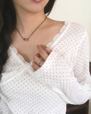Shimmer Dot Lace Long Sleeve T-Shirt