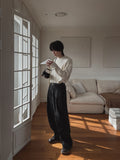 Harvey striped black pintuck denim