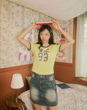 W Denim Mini Skirt