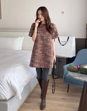 [35% wool] Racquet Round Tweed Mini One Piece