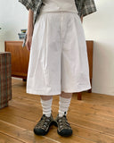 [unisex] Oyuko Banding Pintuck Bermuda Cotton Pants