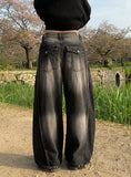 Chance Back Pocket Snap Pin Tuck Wide Pants