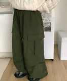 [unisex] LC banding brushed cargo parachute pants