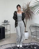 Dehes Hooded String Checkered Shirt