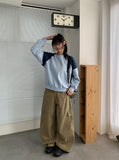 Rohina Color Matching Crop Sweatshirt