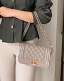 Chencid Quilted Cowhide Mini Shoulder Bag