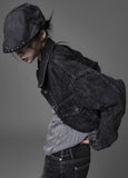 Grunge dark denim short jacket