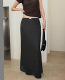 Tano Dot Lace Ribbon Long Skirt