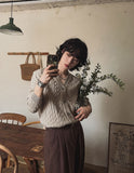Louis cable V-neck cardigan