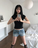 Migo Two-Button Vintage Denim Shorts