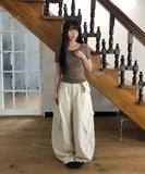 Mojou U-neck Slim Round Short Sleeve T-shirt