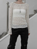 Larsen See-Through Lace Long Sleeve Tee