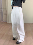 Viant two pin tuck slab cotton long wide pants