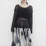 Ribin see-through knitwear