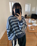 Koshiro Stripe Crop Hoodie