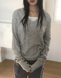 [Wool20] Funb Button V-Neck Wool Knit