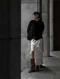 Autumn Lace Tiered Unbalanced Skirt