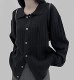 30% Wool) Musyu Collar Knit Cardigan